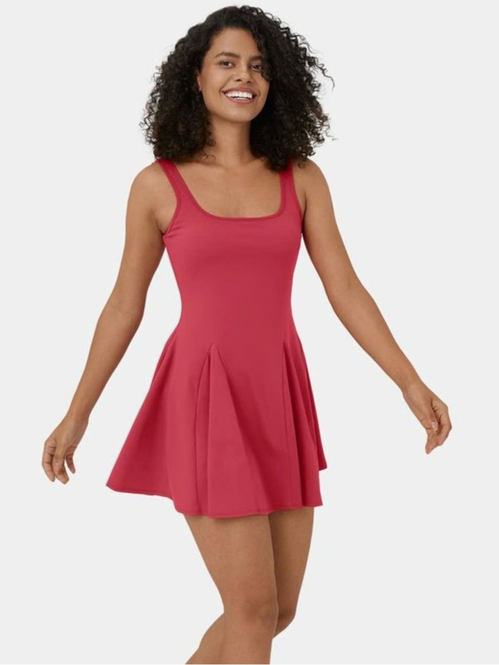 Halara U Neck Sleeveless Backless U Back Flare Mini Dress Small Women’s Red